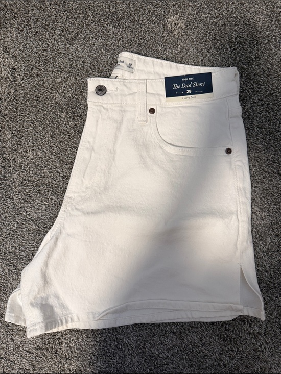 Abercrombie & Fitch Pants - Abercrombie White High-Rise Curve Love Dad Shorts